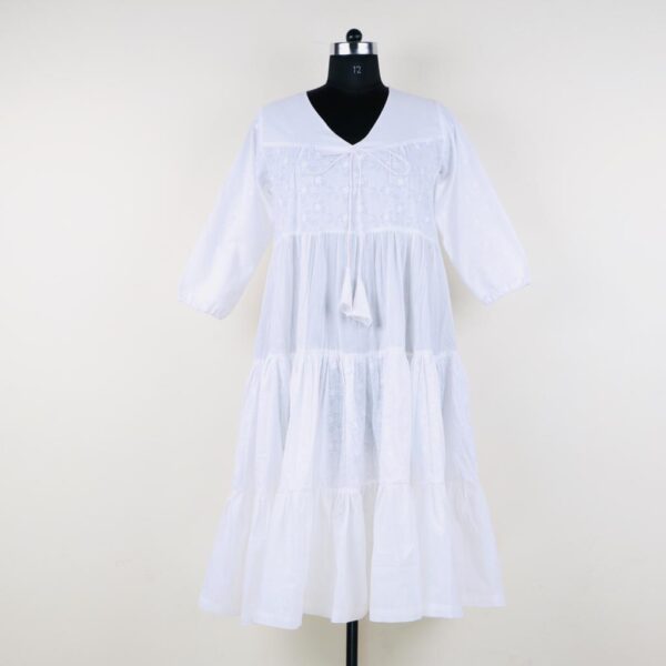 chikan embroideryy dress